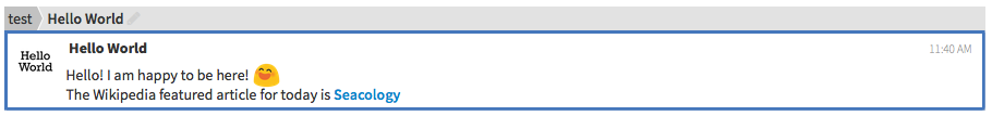 Hello World integration